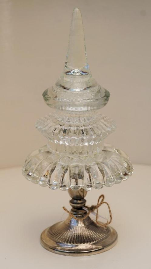 Vintage look Glazen Tafelornament, Boom, verzilverde poot, Huis en Inrichting, Woonaccessoires | Overige, Zo goed als nieuw, Ophalen of Verzenden
