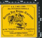 Sticker: Internationale Hertog Jan Hippo Toernooi 1989 - Gou, Verzenden, Zo goed als nieuw, Bedrijf of Vereniging