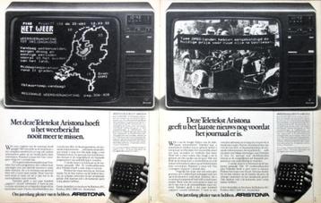 9 vintage advertenties reclames Aristona 1981 radio TV Telet beschikbaar voor biedingen