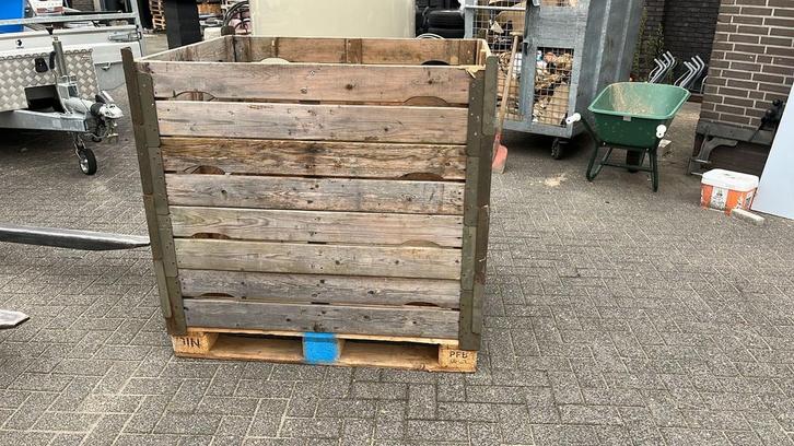 Houten Palletbox / Kist, Zakelijke goederen, Kantoor en Winkelinrichting | Magazijn, Stelling en Opslag, Ophalen