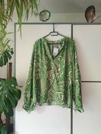 Groene blouse met blad design NIEUW, Kleding | Dames, Blouses en Tunieken, H&M, Maat 46/48 (XL) of groter, Nieuw, Ophalen of Verzenden