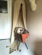 Wiegje retro vintage donker hout rotan stoer bamboe, Kinderen en Baby's, Babywiegjes en Ledikanten, Ophalen, Wieg