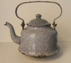 emaille waterketeltje grijs gewolkt, antiek, Ophalen of Verzenden