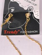 FRENDY FOR FASHION OORBEL PLUS EEN NEUSPIERCING Goudkleurige, Sieraden, Tassen en Uiterlijk, Piercings, Ophalen of Verzenden, Nieuw