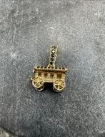 Gouden Woonwagen Bedel met Onyx, Ophalen of Verzenden, Zo goed als nieuw, Goud