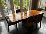 Art Deco tafel en 8 stoelen van mahoniehout, Huis en Inrichting, Tafels | Eettafels, Ophalen, Rechthoekig, 200 cm of meer, 100 tot 150 cm