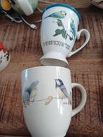 2 bekers vogels, Ophalen of Verzenden, Zo goed als nieuw, Overige stijlen, Kop(pen) en/of Schotel(s)