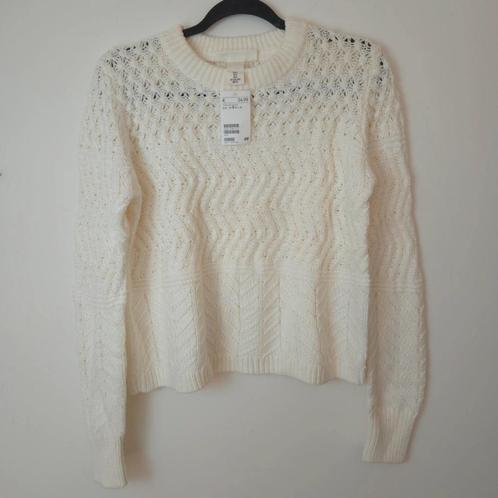 Nieuwe gebreide trui van H&M, Kleding | Dames, Truien en Vesten, Nieuw, Maat 36 (S), Wit, Verzenden