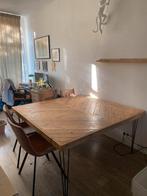 Grote vierkante eettafel visgraat, Huis en Inrichting, Tafels | Eettafels, Ophalen, Gebruikt, 150 tot 200 cm, Vierkant