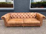 Stoere Chesterfield bank vintage cognac GRATIS BEZORGD, Ophalen of Verzenden, Gebruikt, 75 tot 100 cm, Leer