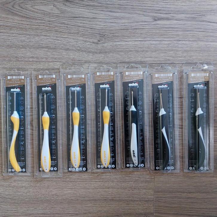 Haaknaald addi swing.
Maat 1.75 en 2.5, Hobby en Vrije tijd, Breien en Haken, Nieuw, Haken, Patroon of Boek, Ophalen of Verzenden