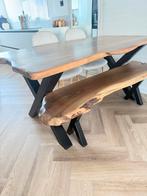 Walnoot Eettafel, Bankje & Salontafel Set, Ophalen, Gebruikt, 100 tot 150 cm, 150 tot 200 cm