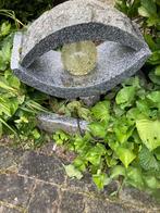 Granieten water ornament met verlichting en glazen bol, Tuin en Terras, Vijvers, Ophalen, Gebruikt