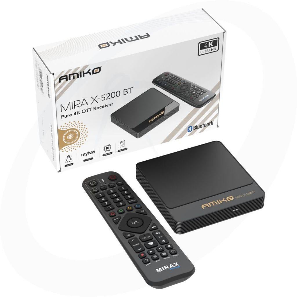 Amiko Mira X-5200 4K UHD | Box | IPTV Kastje | Box | 2025, Audio, Tv en Foto, Mediaspelers, Nieuw, Ophalen of Verzenden