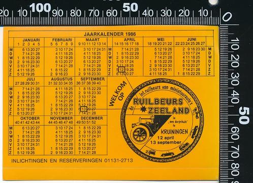 Sticker: Ruilbeurs Zeeland - Jaarkalender 1986 - Kruiningen, Verzamelen, Stickers, Zo goed als nieuw, Bedrijf of Vereniging, Ophalen of Verzenden