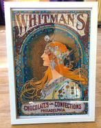 ALPHONSE MUCHA Whitman's Chocolate Poster in Lijst, Antiek en Kunst, Ophalen of Verzenden