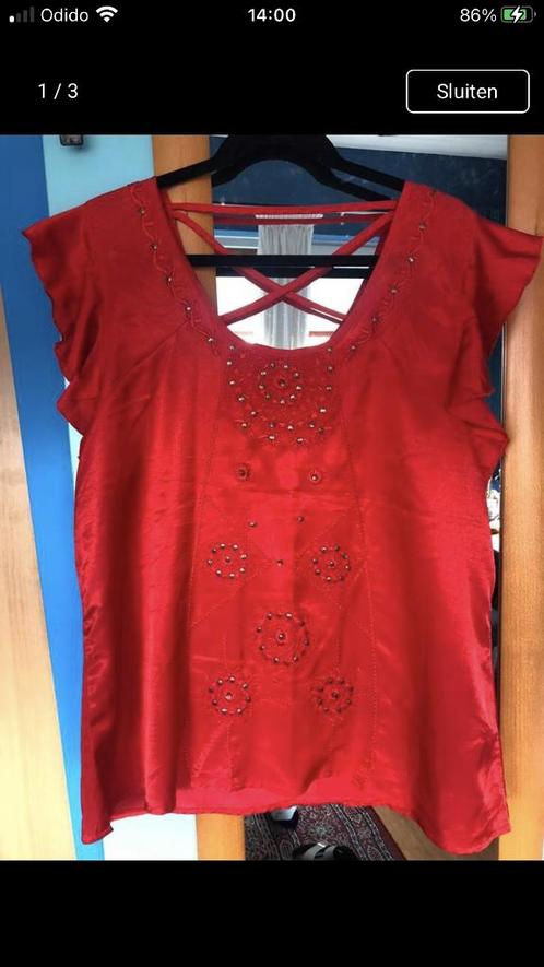 mooi rood zomertuniekje Paprika 42/44 nieuw, Kleding | Dames, Blouses en Tunieken, Nieuw, Maat 42/44 (L), Rood, Verzenden