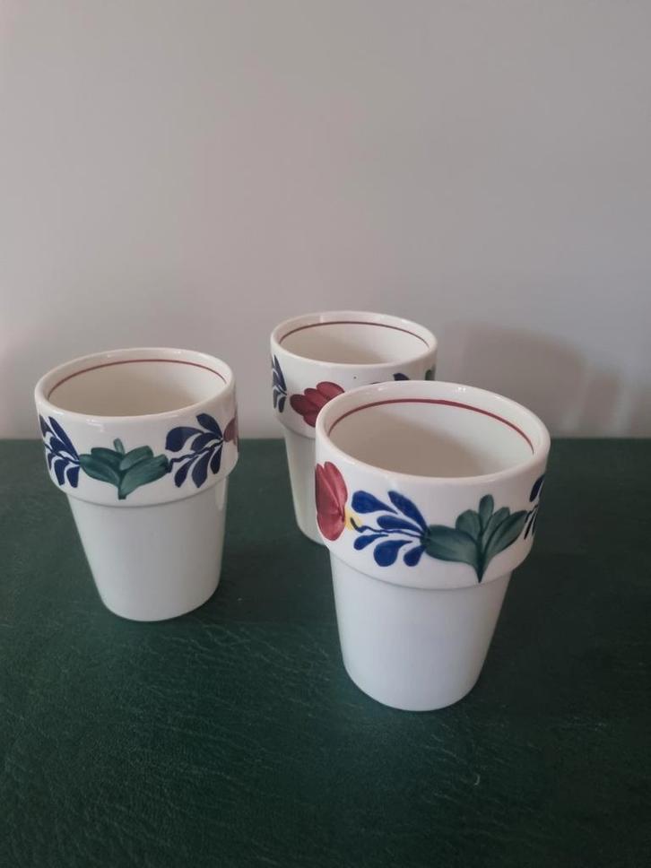 3x Boch Boerenbont Melkbekers, Antiek en Kunst, Antiek | Servies los, Ophalen