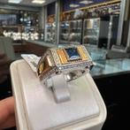 18 karaat gouden ring briljant saffier gezet heren, 20 of groter, Heer, Ophalen of Verzenden, Zo goed als nieuw