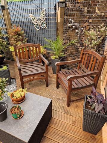 Teak houten tuinstoelen 2 st. Aanbieding  beschikbaar voor biedingen