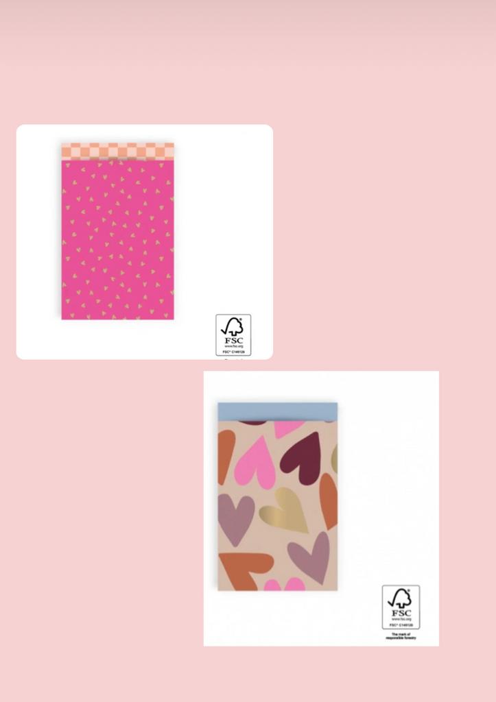 Inpakzakjes Metallic of Nude Hearts - per stuk, Ophalen of Verzenden