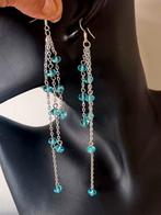 Vintage 90's lange oorbellen met kristallen, Ophalen of Verzenden, Zo goed als nieuw, Overige materialen