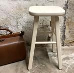 Brocante oud houten krukje, Antiek en Kunst, Curiosa en Brocante, Ophalen of Verzenden