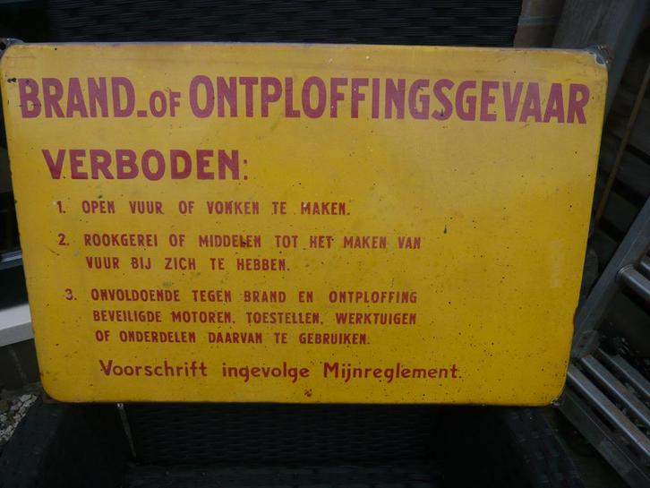 emaille bord uit de mijnbouw, Antiek en Kunst, Antiek | Emaille, Ophalen of Verzenden