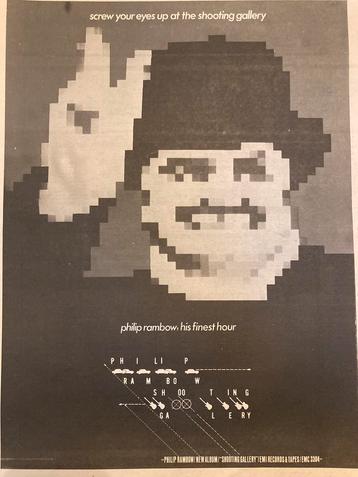 Paginagrote A3 advertentie PHILIP RAMBOW Shooting gallery beschikbaar voor biedingen