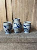 Keuls Blauw Wijnset - 3 Delig, Antiek en Kunst, Antiek | Keramiek en Aardewerk, Ophalen of Verzenden