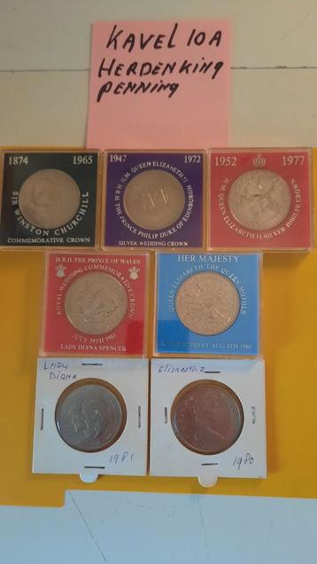 Diverse Herdenkingspenningen Elizabeth & Diana kavel 10 A beschikbaar voor biedingen