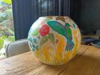 Handgeschilderde vaas, Huis en Inrichting, Ophalen of Verzenden, Gebruikt, Glas, Minder dan 50 cm