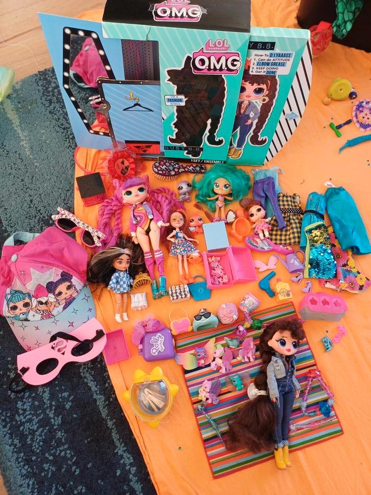 Grote LOL OMG poppen collectie met accessoires, Kinderen en Baby's, Speelgoed | Poppen, Gebruikt, Babypop, Ophalen of Verzenden