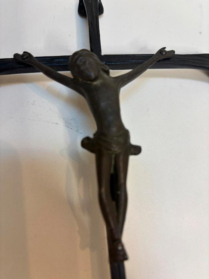 Antiek Bronzen Jezus aan het Kruis, Antiek en Kunst, Antiek | Religie, Ophalen of Verzenden