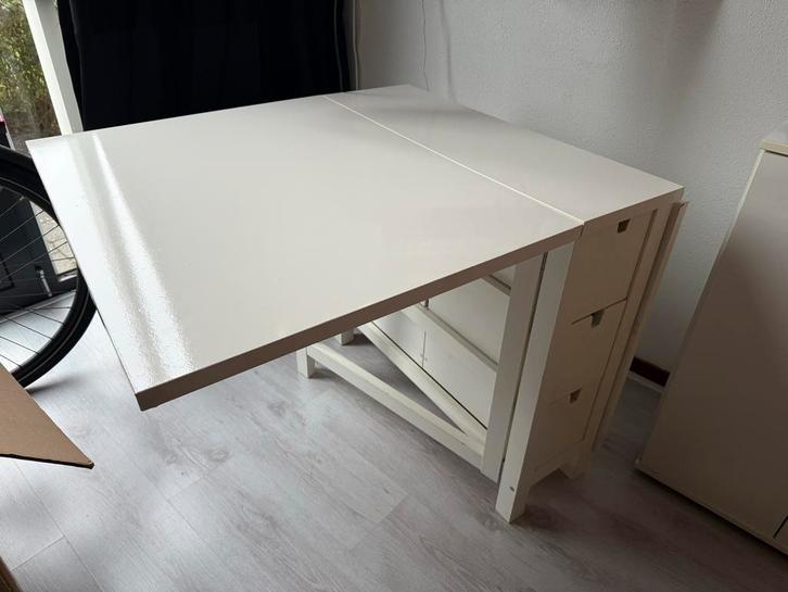 IKEA Norden Klaptafel met Lades, Antiek en Kunst, Antiek | Meubels | Tafels, Ophalen