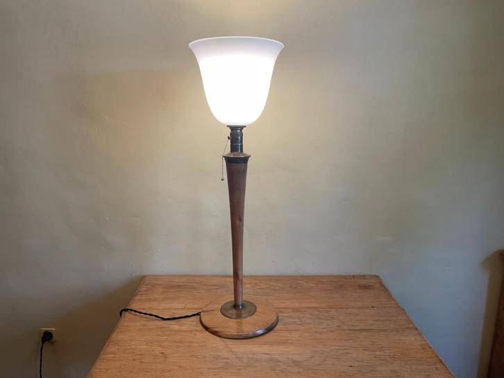 Mooi gestileerde Mazda Tafellamp Lamp Uplight Opalineglas, Antiek en Kunst, Antiek | Lampen, Ophalen of Verzenden