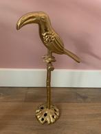 Gouden decoratie vogel op standaard – 35 cm hoog (zgan), Ophalen, Zo goed als nieuw