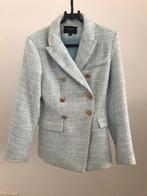 Lichtblauwe Tweed Blazer - Maat S, Kleding | Dames, Jasjes, Kostuums en Pakken, Blauw, Ophalen of Verzenden, Zo goed als nieuw