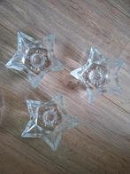 Drie Ster Kandelaars Glas, Ophalen of Verzenden, Zo goed als nieuw, Overige materialen, Minder dan 25 cm