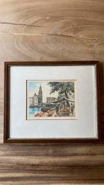 Munttoren Amsterdam ets, Antiek en Kunst, Kunst | Etsen en Gravures, Ophalen of Verzenden