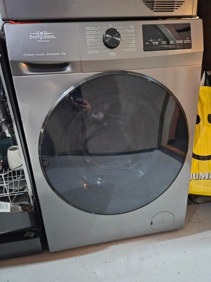 Everglades wasmachine 9kg., Witgoed en Apparatuur, Wasmachines, Zo goed als nieuw, 8 tot 10 kg, 85 tot 90 cm, 1200 tot 1600 toeren