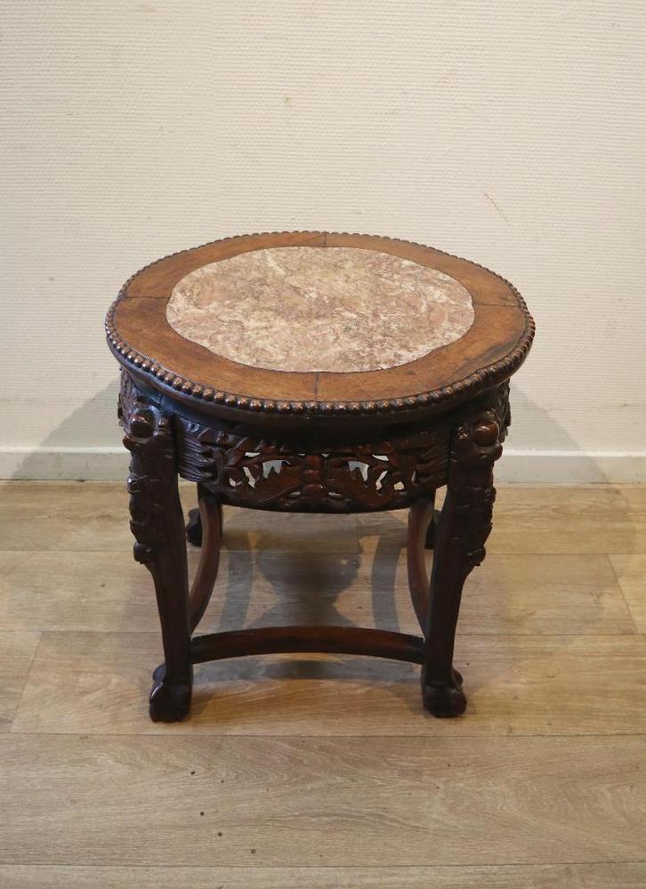 Antiek Chinees tafeltje, Hocker, plantentafeltje, Antiek en Kunst, Antiek | Meubels | Tafels, Ophalen of Verzenden