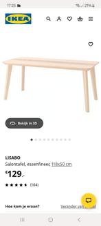 Ikea Lisabo houten tafel 118 x 50 x 50 cm, Huis en Inrichting, Tafels | Salontafels, Ophalen, 100 tot 150 cm, Scandinavisch, 50 tot 100 cm