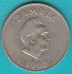 Zambia 20 Ngwee 1968 K.D. Kaunda, KM# 13 in munthouder, Postzegels en Munten, Munten | Afrika, Ophalen of Verzenden, Zambia, Losse munt