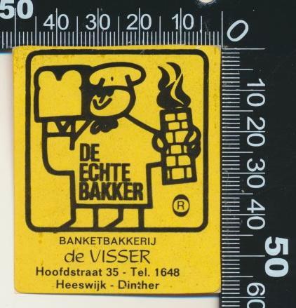 Sticker: Banketbakkerij De Visser - Heeswijk Dinther, Verzamelen, Stickers, Zo goed als nieuw, Bedrijf of Vereniging, Ophalen of Verzenden