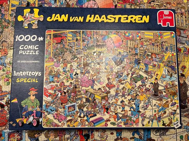 Jan van Haasteren Puzzel - De Speelgoedwinkel 1000, Hobby en Vrije tijd, Denksport en Puzzels, Gebruikt, Legpuzzel, 500 t/m 1500 stukjes