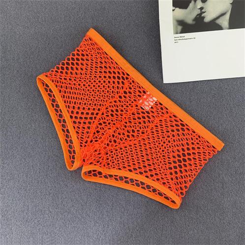Oranje mesh heren boxer / transparante mannen onderbroek, Kleding | Heren, Ondergoed, Boxer, Oranje, Verzenden
