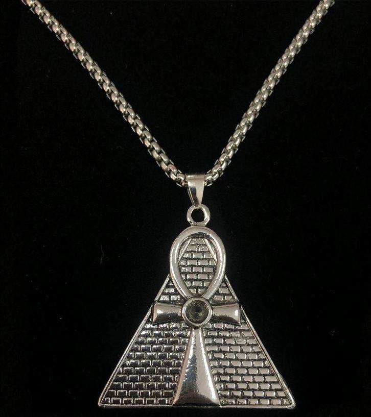 ANKH Pyramide Goth Gothic History Ketting Nieuw, Sieraden, Tassen en Uiterlijk, Kettingen, Nieuw, Zilver, Zwart, Ophalen of Verzenden