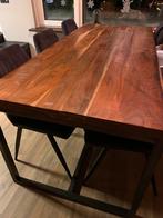 Knibbeler acacia eettafel 200x90 industrieel, Huis en Inrichting, Tafels | Eettafels, Ophalen, 200 cm of meer, 50 tot 100 cm, Zo goed als nieuw