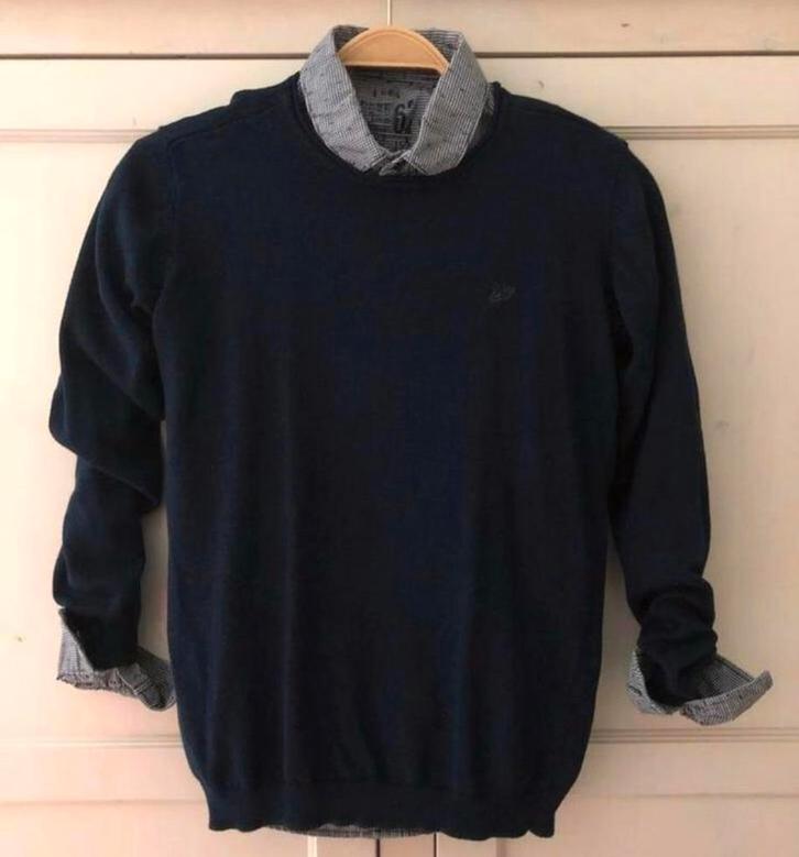 Donkerblauwe jongens trui maat 146/152, Kinderen en Baby's, Kinderkleding | Maat 146, Zo goed als nieuw, Jongen, Trui of Vest